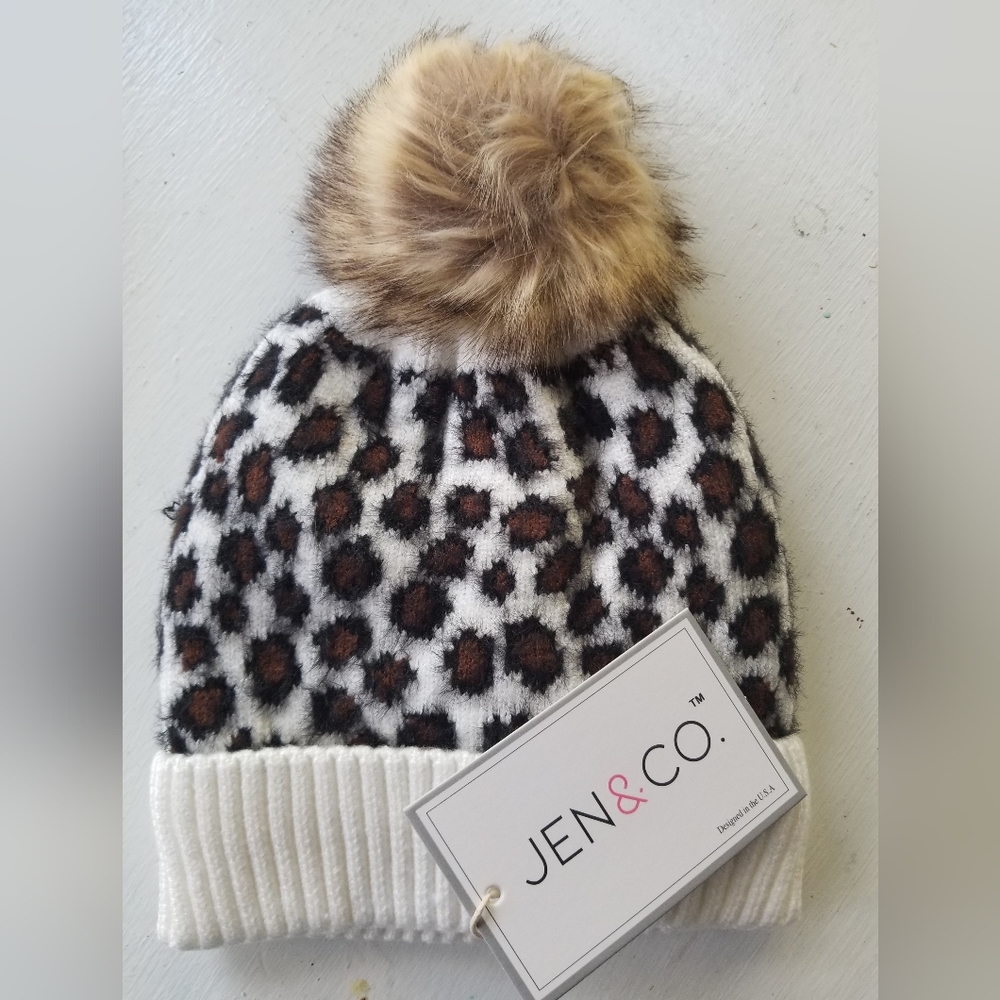 Jen&Co Animal Print Hat